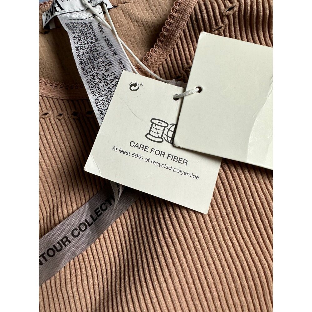 NWT ZARA Contour Collection Seamless Openwork Mini Dress Nude Sz M-L bloggers - Picture 8 of 10